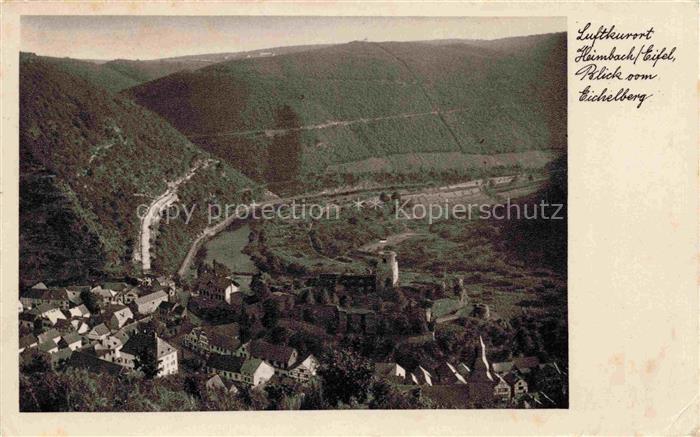 Heimbach  Eifel Rur Dueren NRW Panorama Blick vom Eichelberg Feldpost