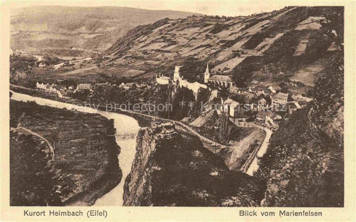 Heimbach  Eifel Rur Dueren NRW Panorama Blick vom Marienfelsen
