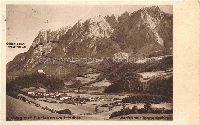 Werfen Tennengebirge Pinzgau-Pongau AT Panorama Blick gegen Tennengebirge