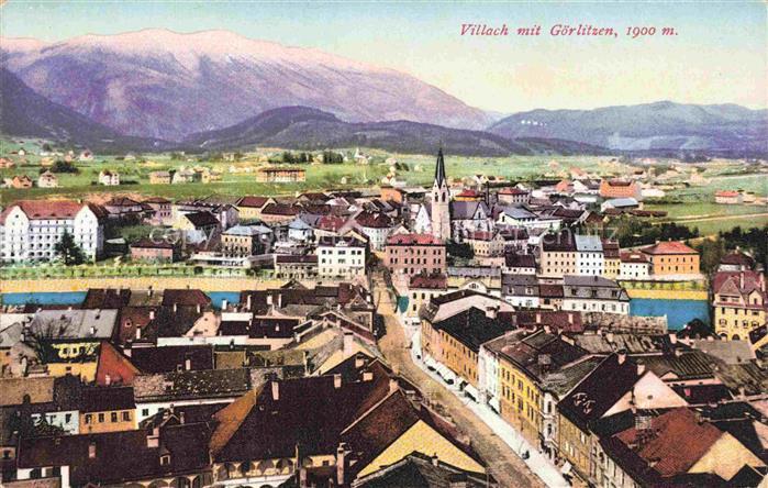 VILLACH Kaernten AT Blick ueber die Stadt gegen Goerlitzen