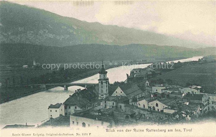 Rattenberg Inn Aschau Chiemgau Bayern Panorama Blick von der Ruine Rattenberg In