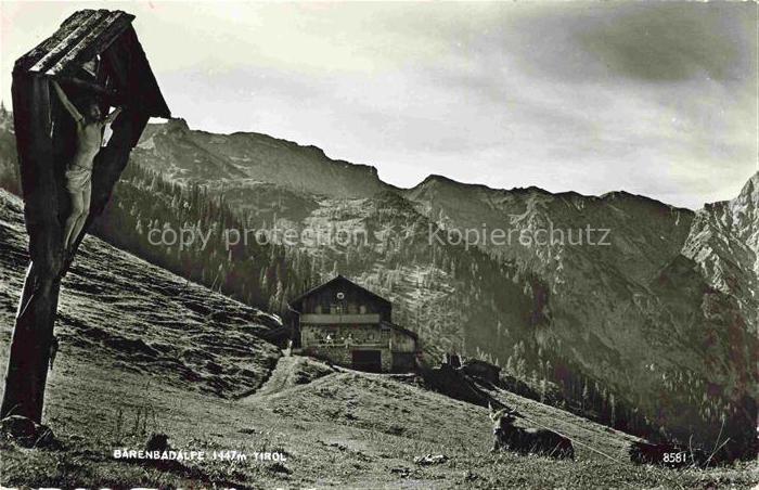 Baerenbad Neustift Stubaital Tirol AT Baerenbadalpe Wegekreuz Inri Almvieh Stuba