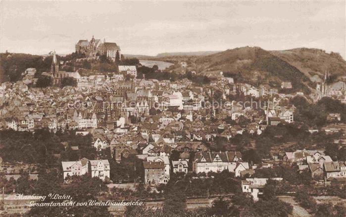 MARBURG  LAHN Gesamtansicht von Weintrautseiche aus gesehen