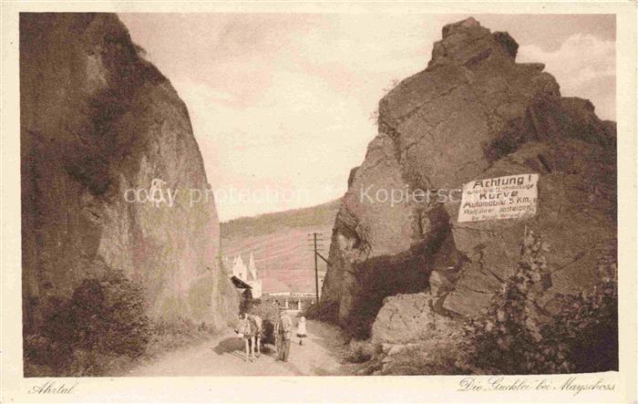 Mayschoss Ahr Rheinland-Pfalz Die Gucklei im Ahrtal Felsen Kupfertiefdruck