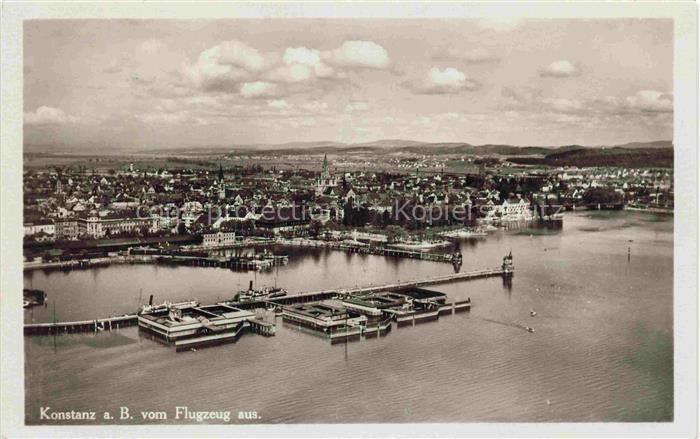 KONSTANZ Bodensee BW Panorama Hafen Stempel Reichssportfeld