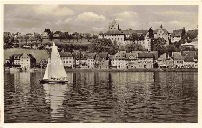 MEERSBURG Bodensee BW Ansicht vom See aus Segelboot