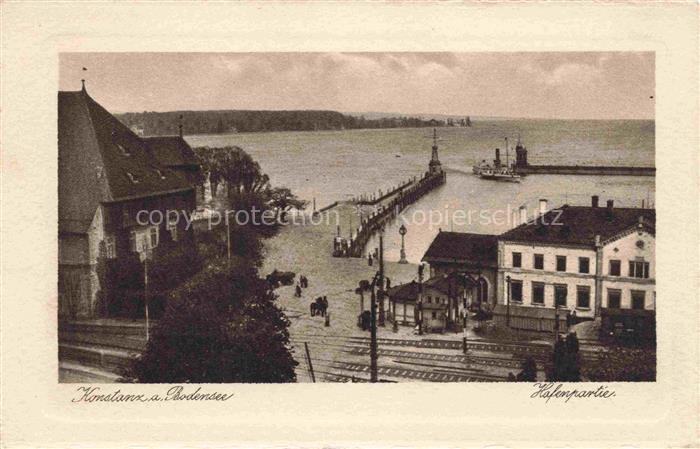 KONSTANZ Bodensee BW Hafenpartie Kupfertiefdruck Buetten