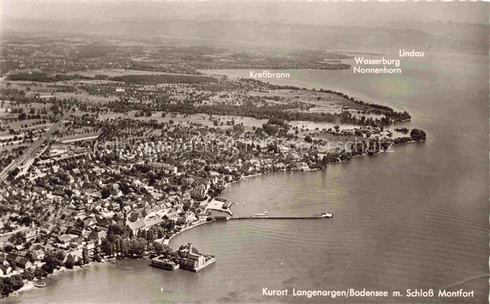 Langenargen Bodensee Panorama Kurort mit Schloss Montfort