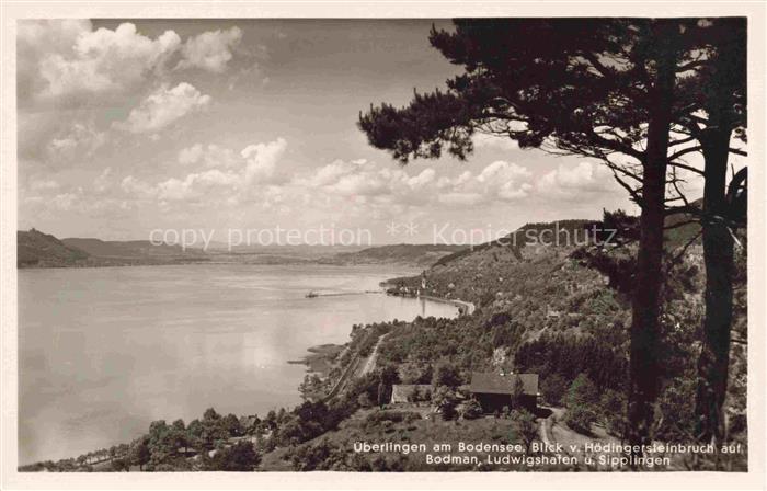 ueberlingen Bodensee BW Panorama Blick vom Hoedingersteinbruch Bodman Ludwigshaf