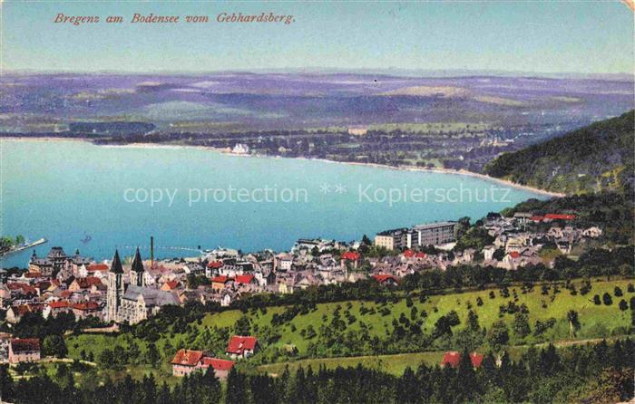 BREGENZ Vorarlberg Bodensee Panorama Blick vom Gebhardsberg Photochromiekarte Nr