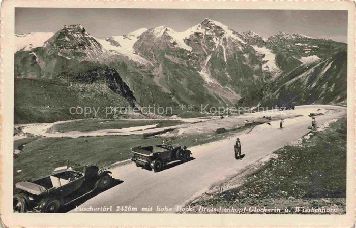 Fuschertoerl 2404m Grossglockner 3798m Kaernten AT Alpenstrasse Serpentinen Alpe