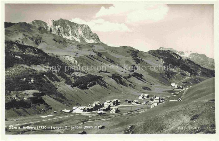 Zuers Arlberg Panorama Blick gegen Omeshorn Serie Deutsche Heimatbilder Hubers S