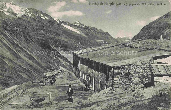 Hochjoch-Hospitz 2413m Hochjoch Vorarlberg AT Berghaus Blick gegen Wildspitze