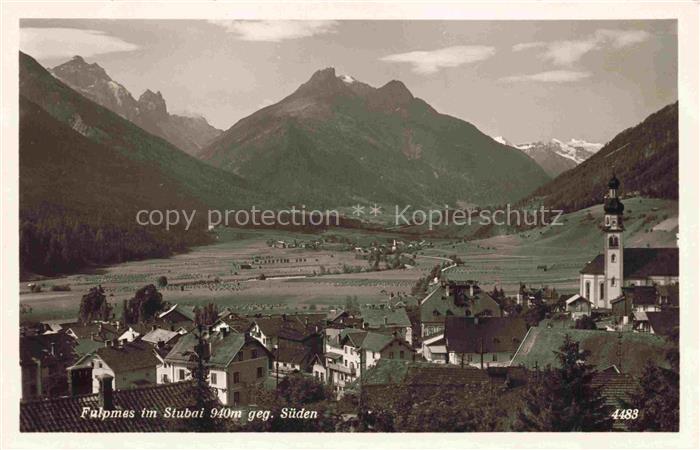 Fulpmes Innsbruck Tirol AT Teilansicht mit Kirche Panorama Stubaital Blick gegen