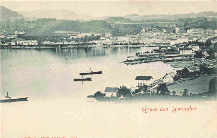 Gmunden Traunsee Salzkammergut Oberoesterreich AT Panorama