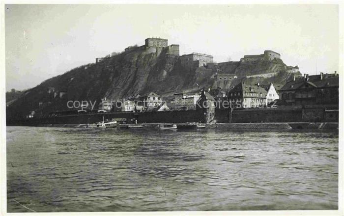 Ehrenbreitstein KOBLENZ Blick ueber den Rhein zur Festung Ehrenbreitstein