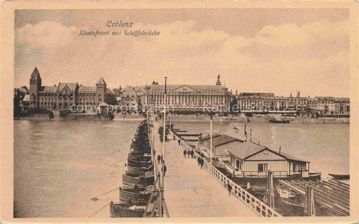 Coblenz KOBLENZ Rheinfront mit Schiffsbruecke