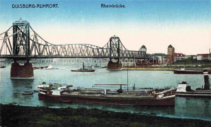 Ruhrort Duisburg Rheinbruecke Binnenschiffahrt