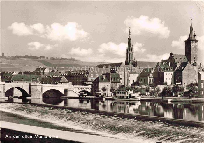 WueRZBURG Bayern An der alten Mainbruecke