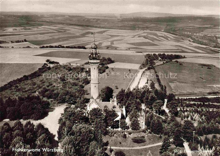 WueRZBURG Bayern Frankenwarte Original Fliegeraufnahme