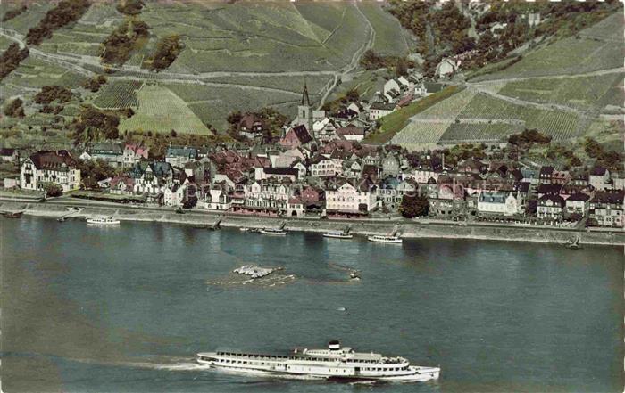 AssMANNSHAUSEN Rhein Fliegeraufnahme mit Fahrgastschiff