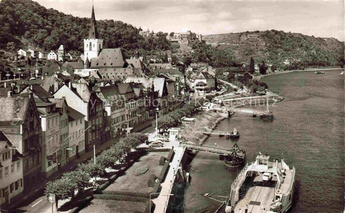 St Goar Rhein mit Burg Rheinfels