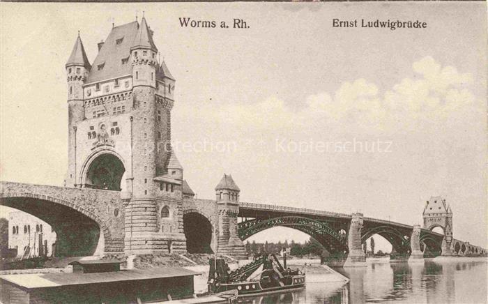 WORMS Rhein Ernst Ludwigbruecke