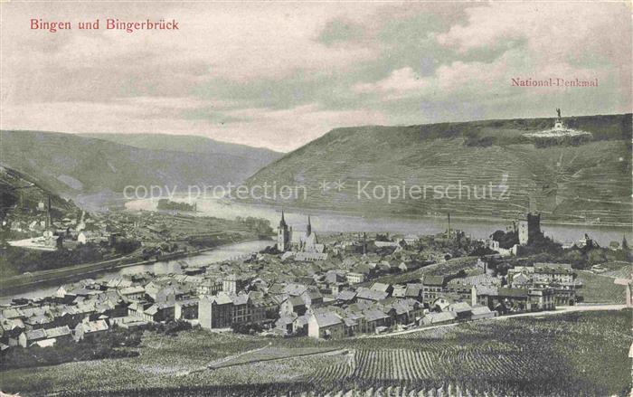 Bingen Rhein Rheinland-Pfalz und Bingerbrueck Panorama