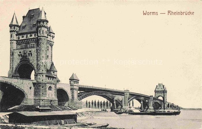 WORMS Rhein Rheinbruecke Feldpost