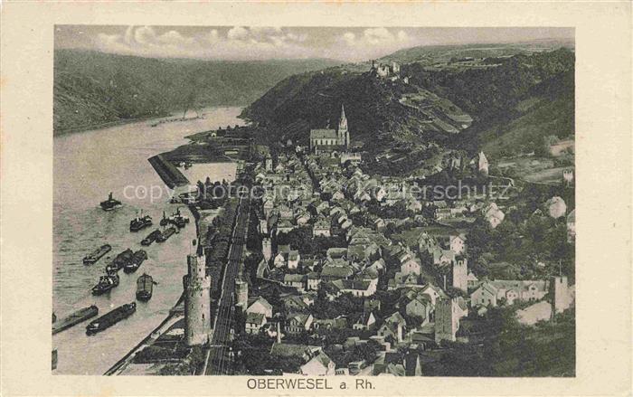 Oberwesel Rhein Rheinpartie Panorama