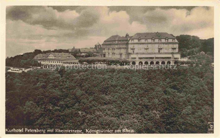 Koenigswinter Rhein Kurhotel Petersberg mit Rheinterrasse