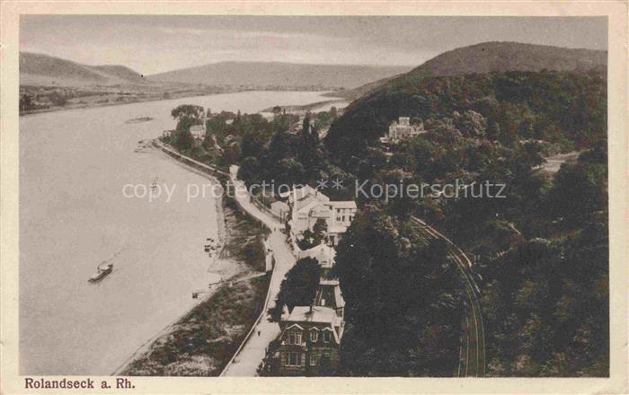 ROLANDSECK Remagen Ahrweiler Rheinland-Pfalz Rheinpartie Fliegeraufnahme Feldpos