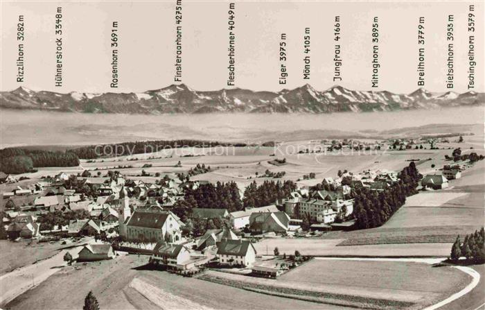 Hoechenschwand Schwarzwald BW Fliegeraufnahme mit Schweizer Alpenkette