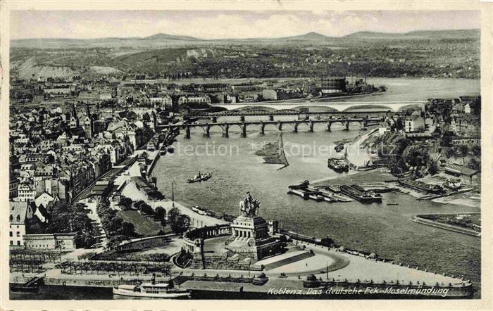 KOBLENZ  Rhein Das Deutsche Eck an der Moselmuendung