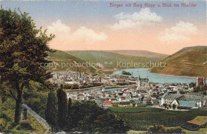 Bingen Rhein Rheinland-Pfalz Burg Klopp mit Blick ins Rheintal