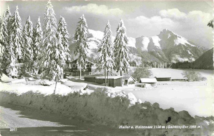 Haller Haldensee Tirol AT Winterpanorama mit Gaichtspitze