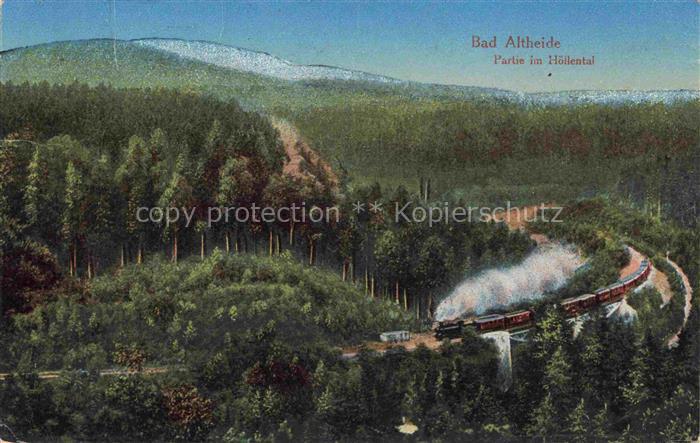 Bad Altheide Polanica-Zdroj PL Partie im Hoellental mit Dampflok