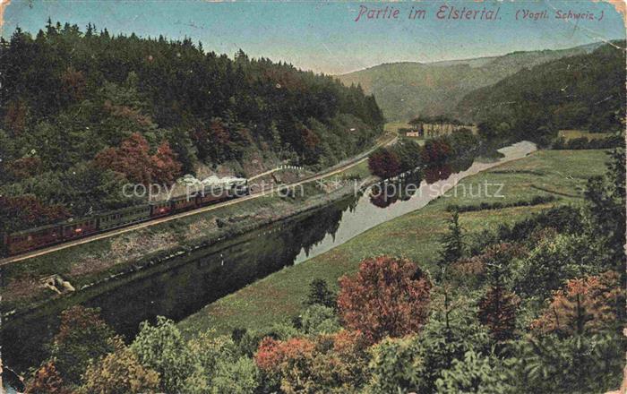 Elstertal Elsterthal Plauen Vogtland Sachsen Panorama Bahnpartie