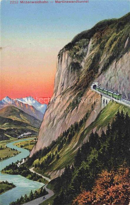 Mittenwaldbahn MITTENWALD Bayern mit Martinswandtunnel