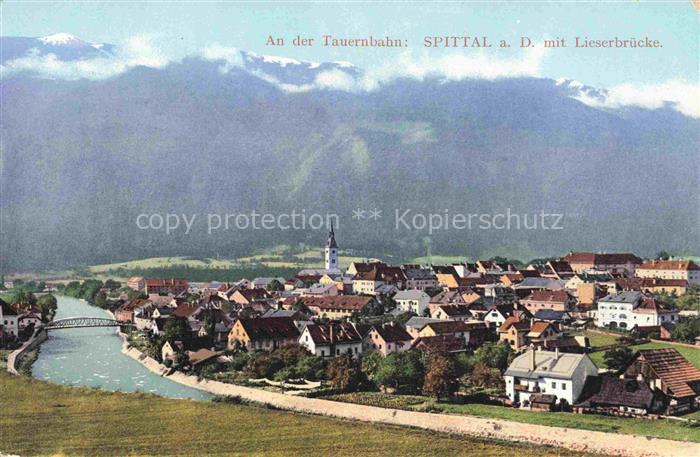 Spittal  Drau Kaernten AT mit Lieserbruecke