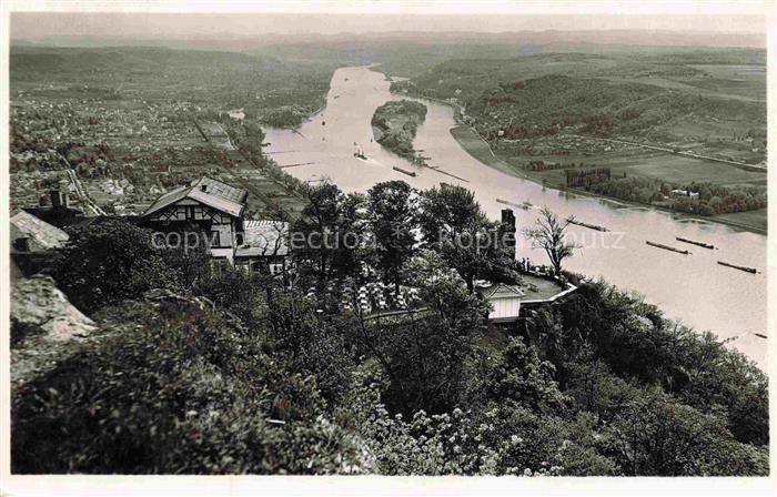Grafenwert Grafenwerth Insel Bad Honnef NRW Blick vom Drachenfels