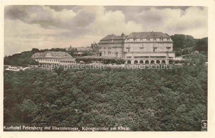 Koenigswinter Rhein Kurhotel Petersberg mit Rheinterrasse