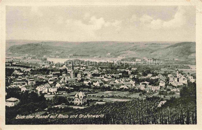 BAD HONNEF Panorama mit Insel Grafenwerth