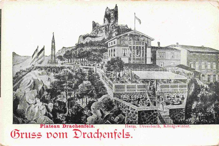 Drachenfels Ruine Koenigswinter NRW Plateau Drachenfels Restaurant