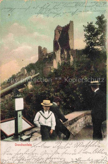 Drachenfels Ruine Koenigswinter NRW Blick von der Terrasse