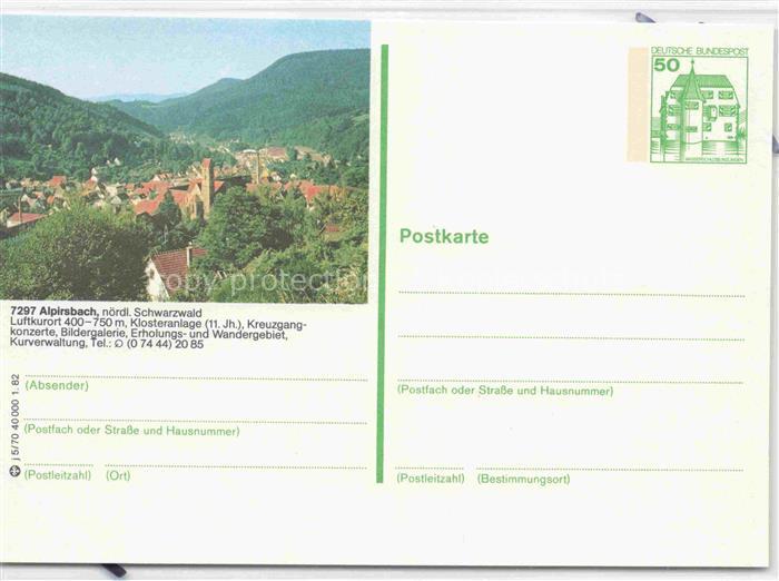 Alpirsbach Freudenstadt BW Panorama Luftkurort Klosteranlage 11. Jhd.