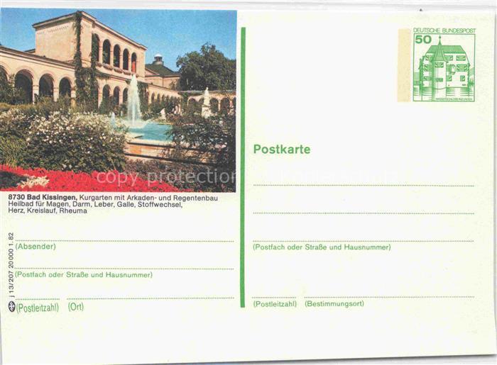 BAD KIssINGEN Kurgarten mit Arkaden- und Regentenbau Heilbad