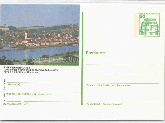 Vilshofen Donau Panorama Blick ueber die Donau