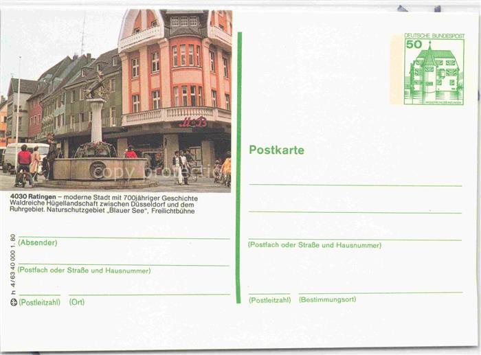 RATINGEN 700jaehrige Stadt Stadtzentrum Brunnen