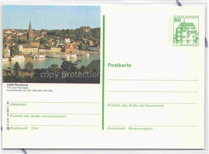 FLENSBURG  Flensborg Schleswig-Holstein Panorama Innenhafen mit St-Marien-Kirche